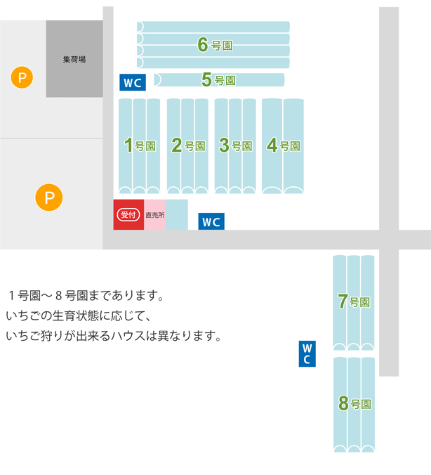 ハッピー農園園内の案内図です