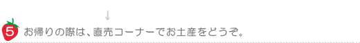 直売コーナーで、新鮮ないちごをお土産にどうぞ